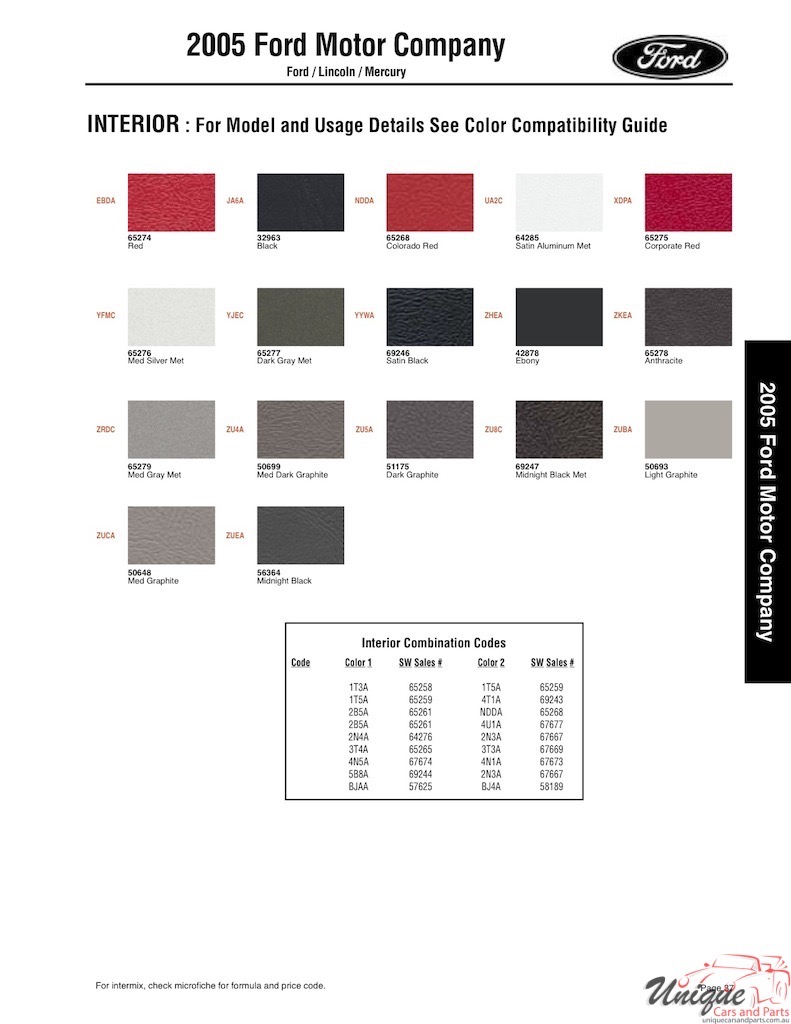 2005 Ford Paint Charts Sherwin-Williams 11